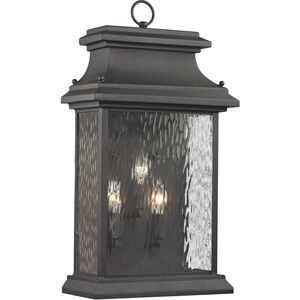 Forged Provincial 3 Light 23 inch Charcoal Outdoor Sconce