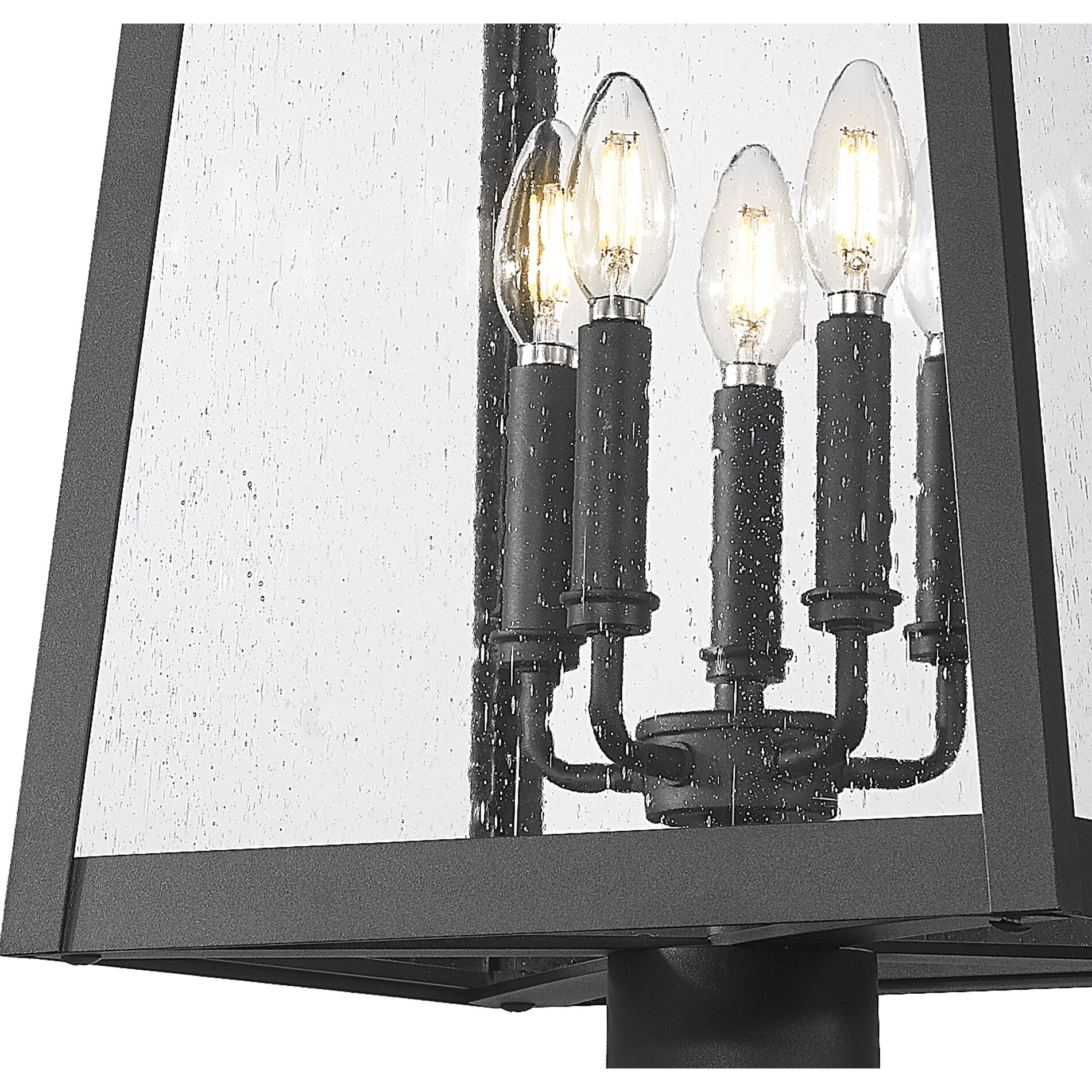 Rainer 5 Light 121.5 inch Black Outdoor Post Mounted Fixture in G9