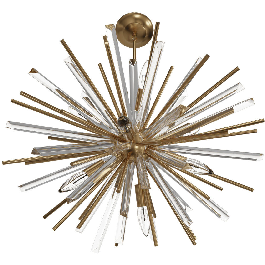 Palisades Ave. 6 Light 24 inch Aged Brass with Champagne Glass Chandelier Ceiling Light