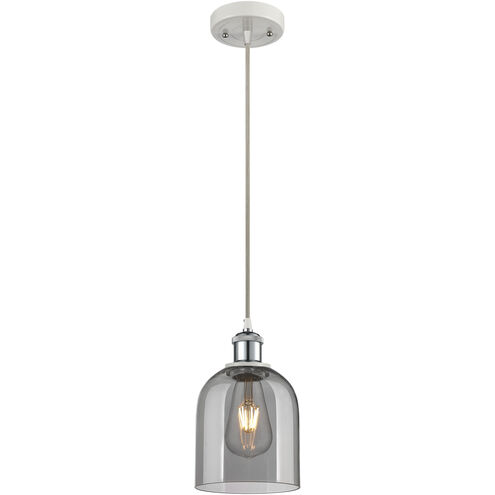 Ballston Bella 1 Light 5.5 inch White Polished Chrome Cord Hung Mini Pendant Ceiling Light
