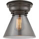 Aditi Large Cone LED 8 inch Oil Rubbed Bronze Flush Mount Ceiling Light in Plated Smoke Glass, Aditi