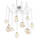Misto 12 Light 15.5 inch Metallic Beige Silver Swag Multi-Pendant Ceiling Light in Amber Optic