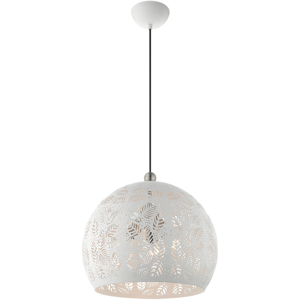 Chantily 3 Light 16 inch White with Brushed Nickel Accents Pendant Ceiling Light