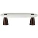 Delaney 52 X 24 inch White Marble and Umber Mango Wood Coffee Table
