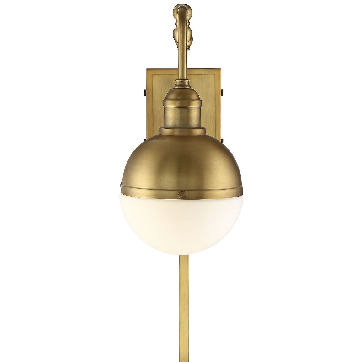 Industrial 6.5 inch 60.00 watt Natural Brass Adjustable Wall Sconce Wall Light