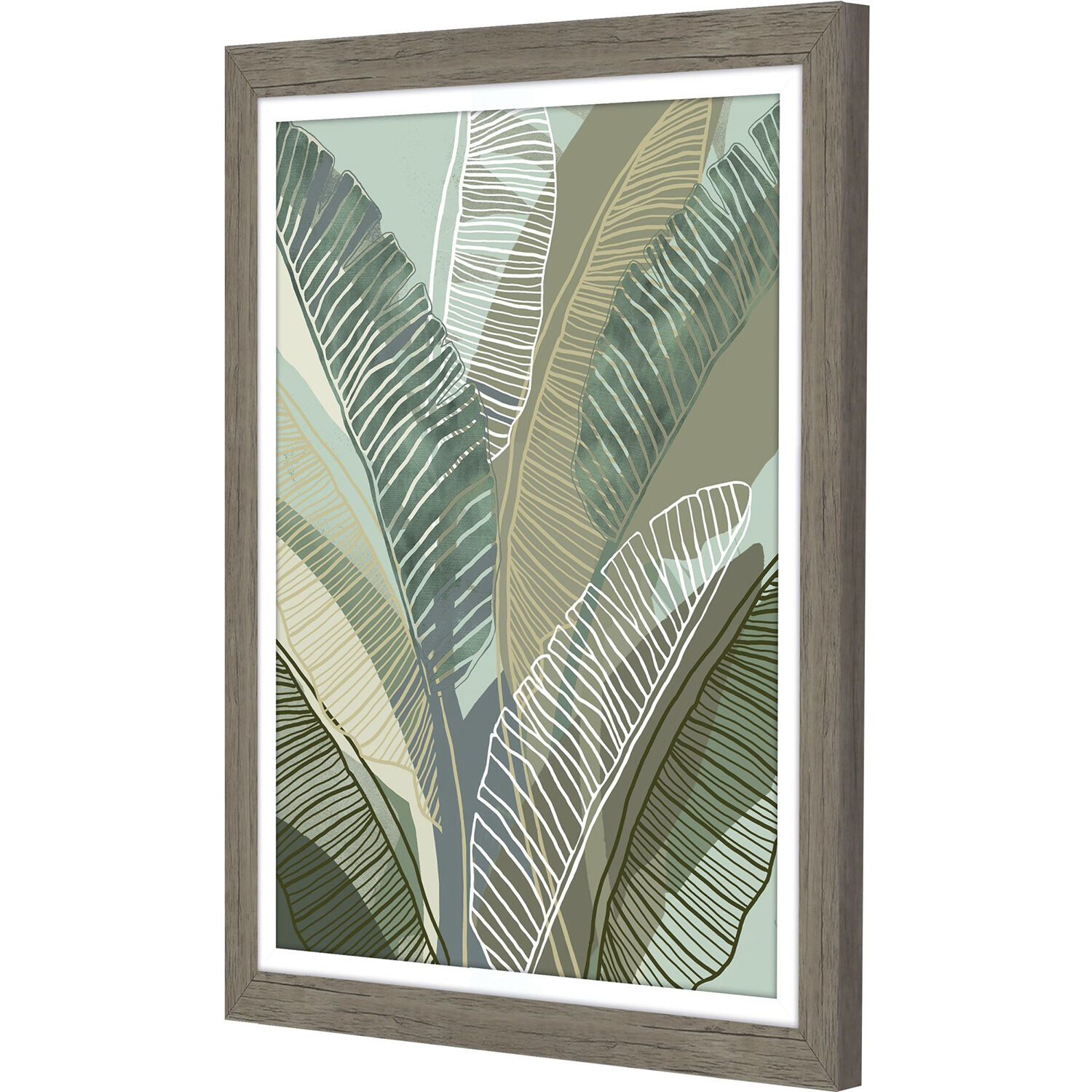 Tropical Botanical 28 X 22 inch Non-Glass Framed Art, Propac