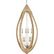 Menorca 8 Light 25 inch Contemporary Silver Leaf/Smokewood/Natural Rope Chandelier Ceiling Light, Large