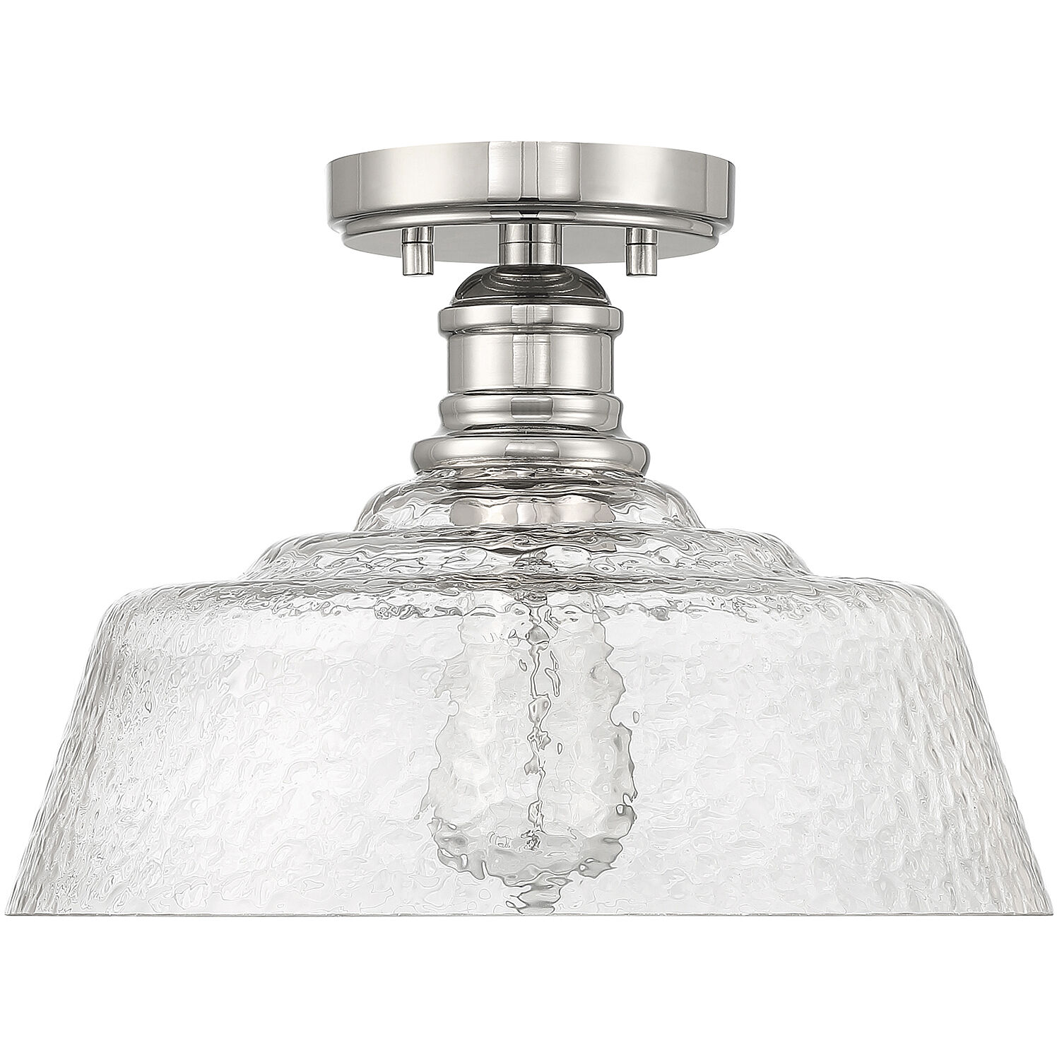 Vintage 1 Light 13 inch Polished Nickel Semi-Flush Ceiling Light