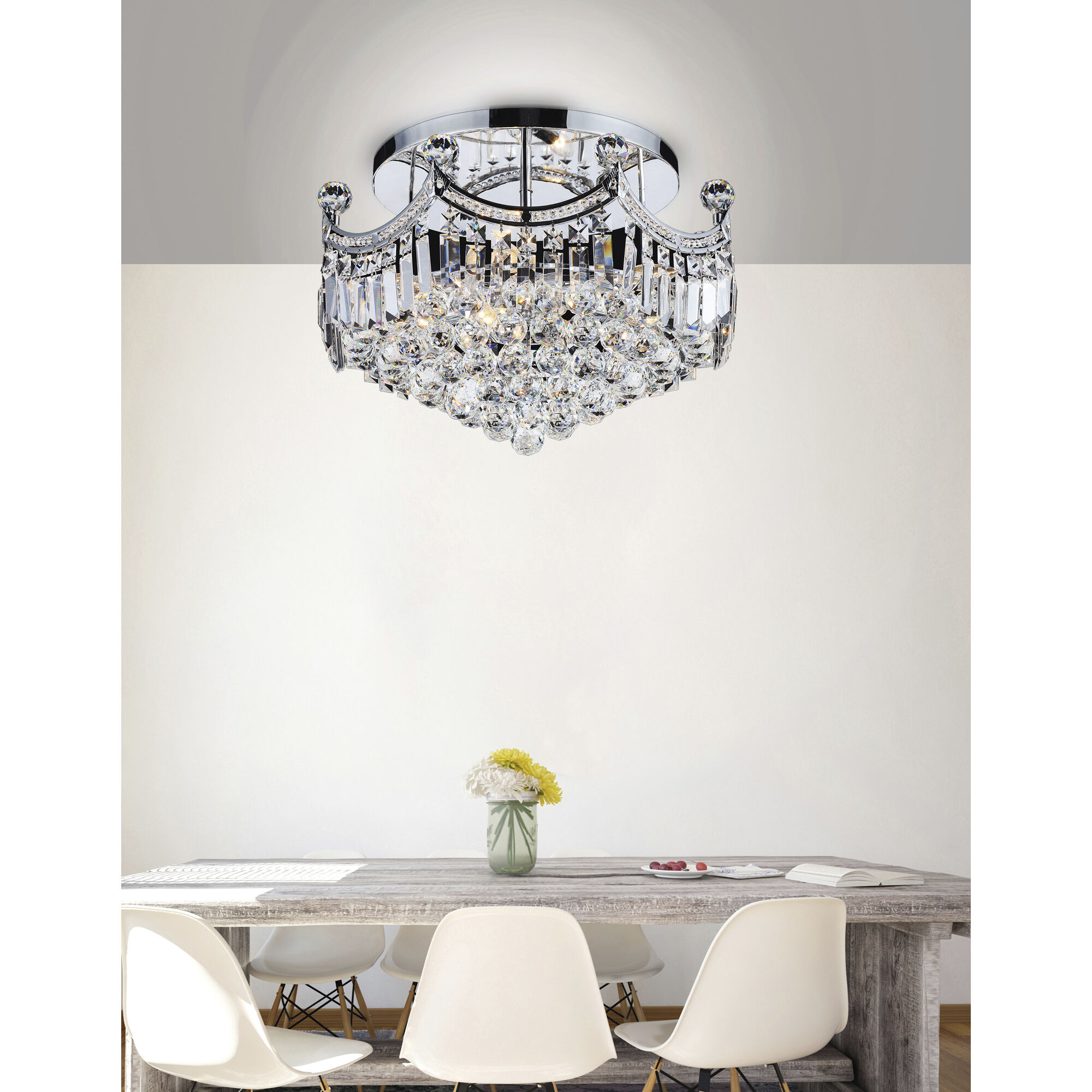 Amanda 8 Light 20 inch Chrome Flush Mount Ceiling Light