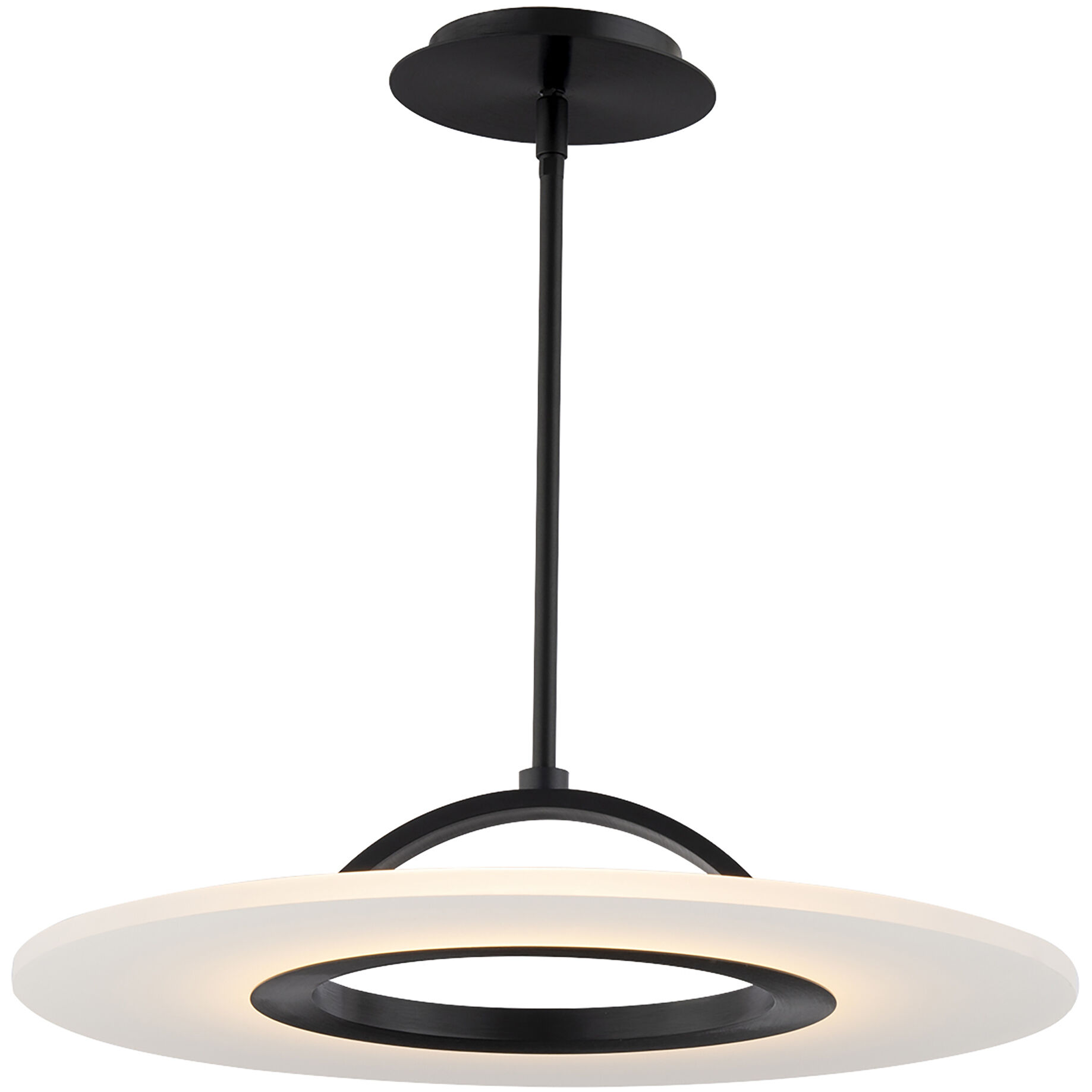 Elektron LED 20 inch Black Semi-Flush Mount Ceiling Light, dweLED