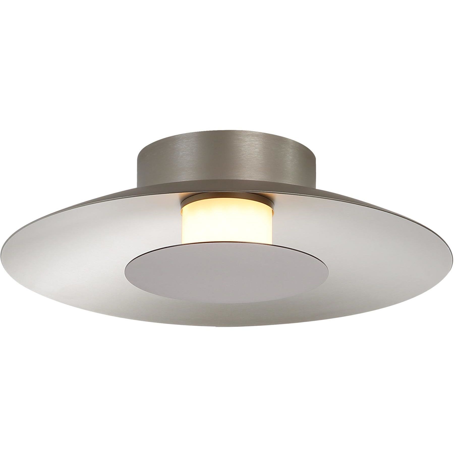 Yep Luma LED 11.75 inch Sand Nickel Flush Mount Ceiling Light in Coffee Silver