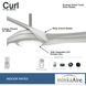 Curl 60 inch Brushed Nickel/Silver with Silver Blades Ceiling Fan