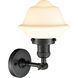 Franklin Restoration Small Oxford 1 Light 8 inch Oil Rubbed Bronze Semi-Flush Mount Ceiling Light in Matte White Glass, Franklin Restoration