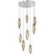 Rock Crystal LED 26.2 inch Classic Silver Chandelier Ceiling Light in Chilled Bronze, 2700K LED, Round Multi-Port