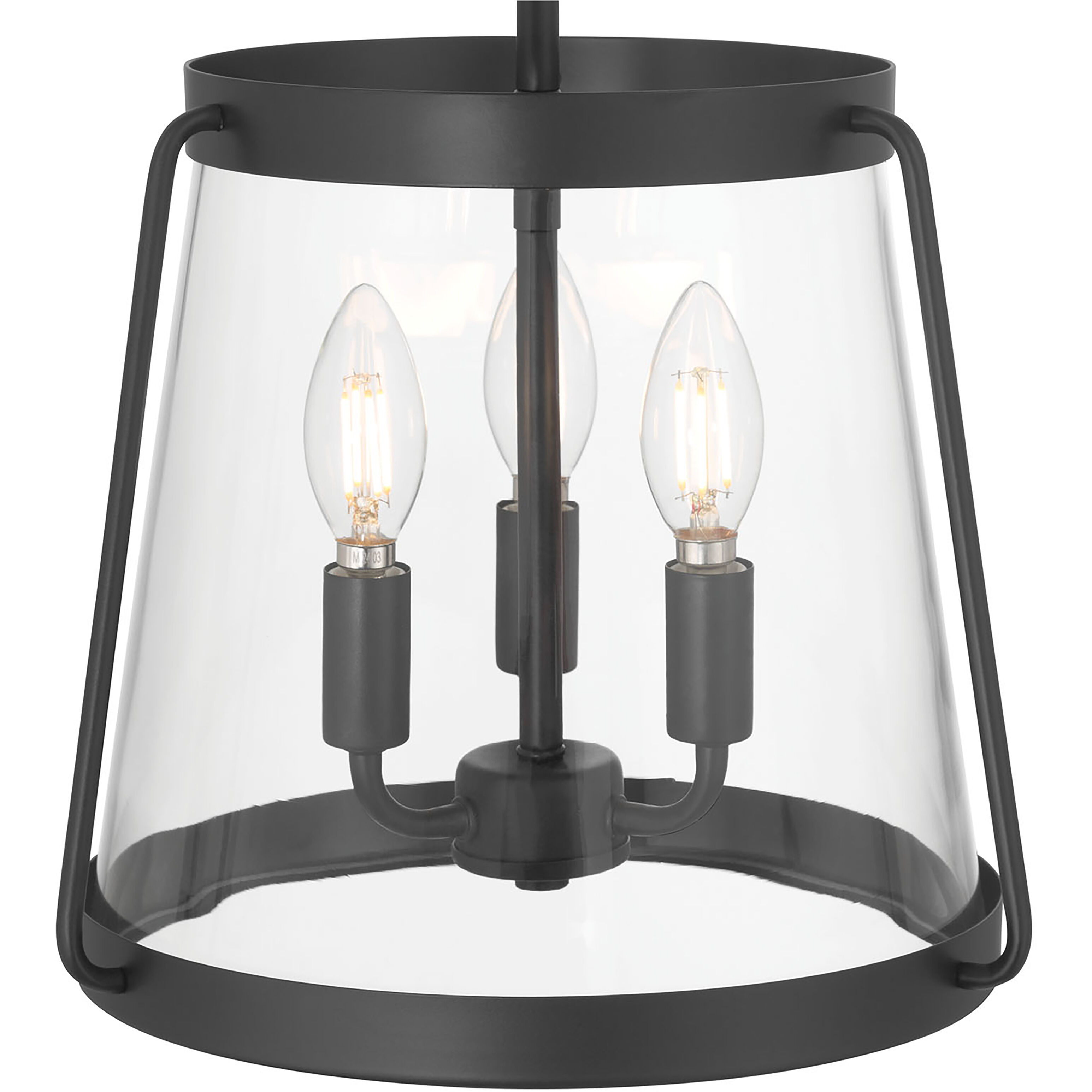 Adabella 3 Light 12.25 inch Matte Black Semi-Flush Mount Ceiling Light