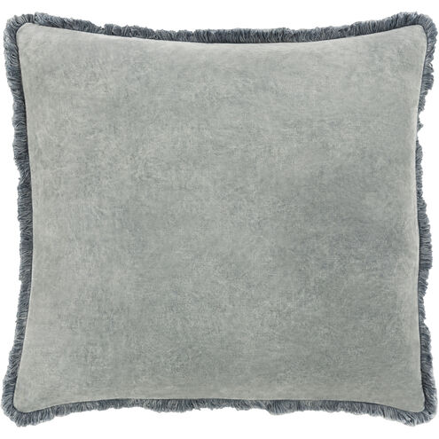 Washed Cotton Velvet 18 X 18 inch Slate Pillow Kit, Square