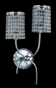 Allegri Florien 2 Light Wall Bracket in Chrome with Firenze Clear Crystals 10186-010-FR001