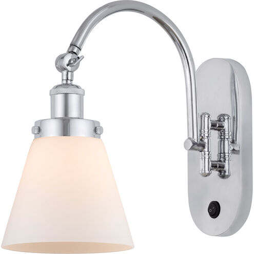 Franklin Restoration Cone LED 6.25 inch Polished Chrome Sconce Wall Light in Matte White Glass