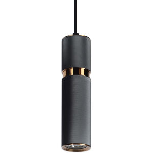 Cicada 3 inch Knurled Dark Grey With Aged Brass Accents Pendant Ceiling Light