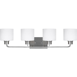 Canfield 4 Light 31.88 inch Brushed Nickel Wall Bath Fixture Wall Light