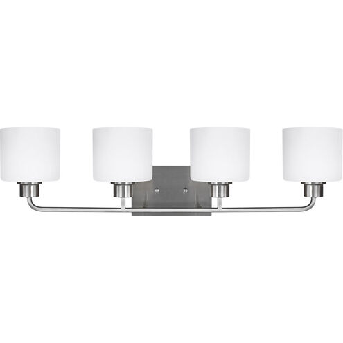 Canfield 4 Light 31.88 inch Brushed Nickel Wall Bath Fixture Wall Light