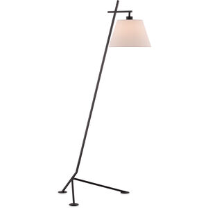 Kiowa 53 inch 60 watt Satin Black Floor Lamp Portable Light