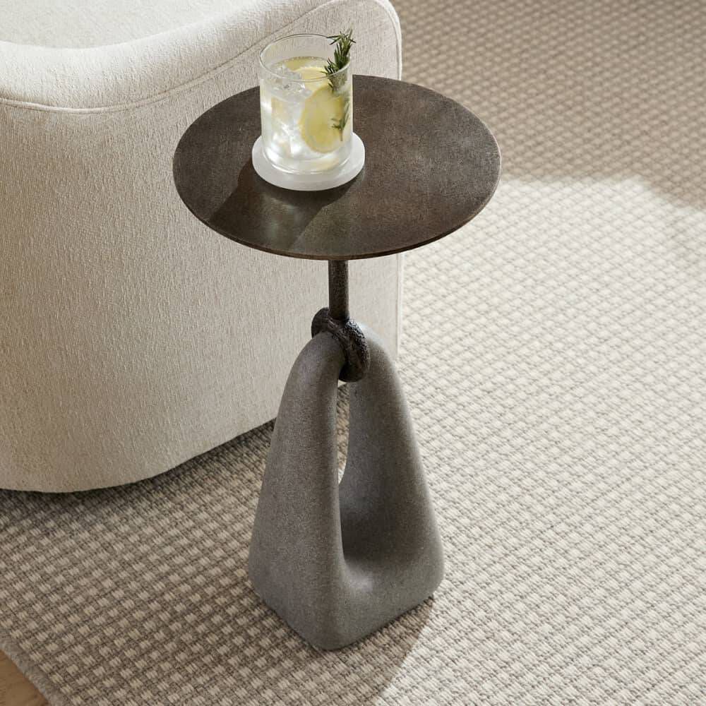 Miles 12 inch Vintage Bronze and Graphite Accent Table