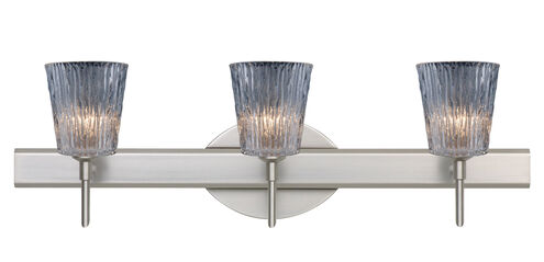 Nico 4 3 Light 23 inch Satin Nickel Vanity Lighting Wall Light in Halogen, Clear Stone Glass