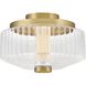 Reign LED 12.75 inch Lacquered Brass Flush Mount Ceiling Light