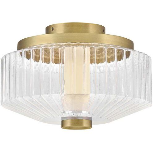 Reign LED 12.75 inch Lacquered Brass Flush Mount Ceiling Light
