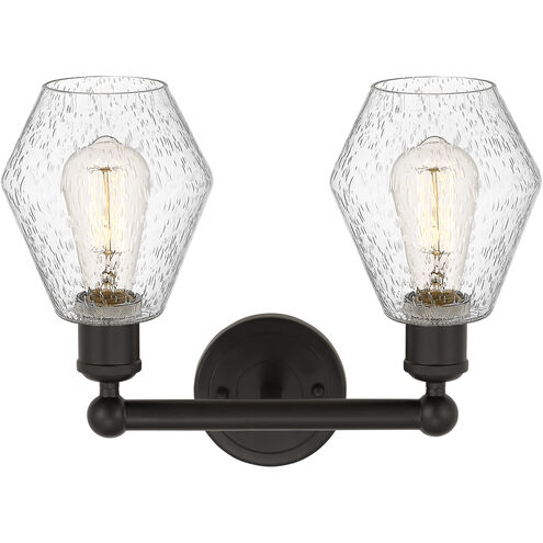 Edison Cindyrella 2 Light 15 inch Oil Rubbed Bronze Bath Vanity Light Wall Light in Seedy Glass