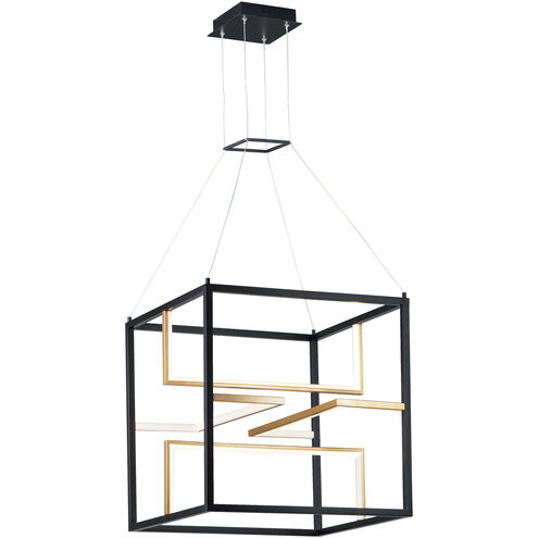 Chamber LED 23.75 inch Black and Gold Single Pendant Ceiling Light