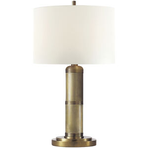 Thomas O'Brien Longacre 16 inch 25 watt Hand-Rubbed Antique Brass Table Lamp Portable Light in Linen, Small