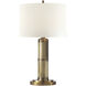 Thomas O'Brien Longacre 16 inch 25 watt Hand-Rubbed Antique Brass Table Lamp Portable Light in Linen, Small