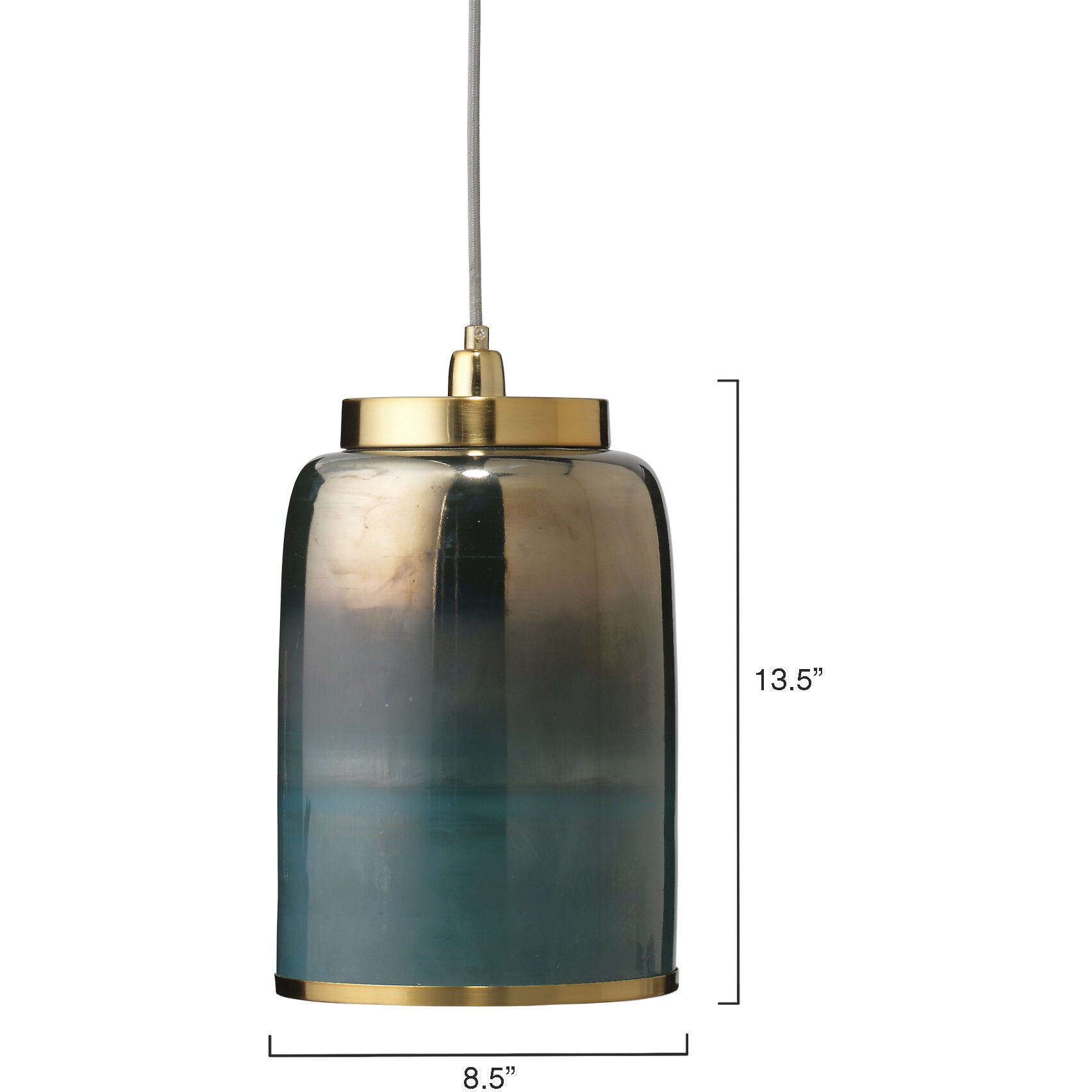 Vapor 1 Light 9 inch Aqua Metallic Glass Pendant Ceiling Light