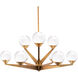 Double Bubble 9 Light 23.88 inch Aged Brass Chandelier Ceiling Light