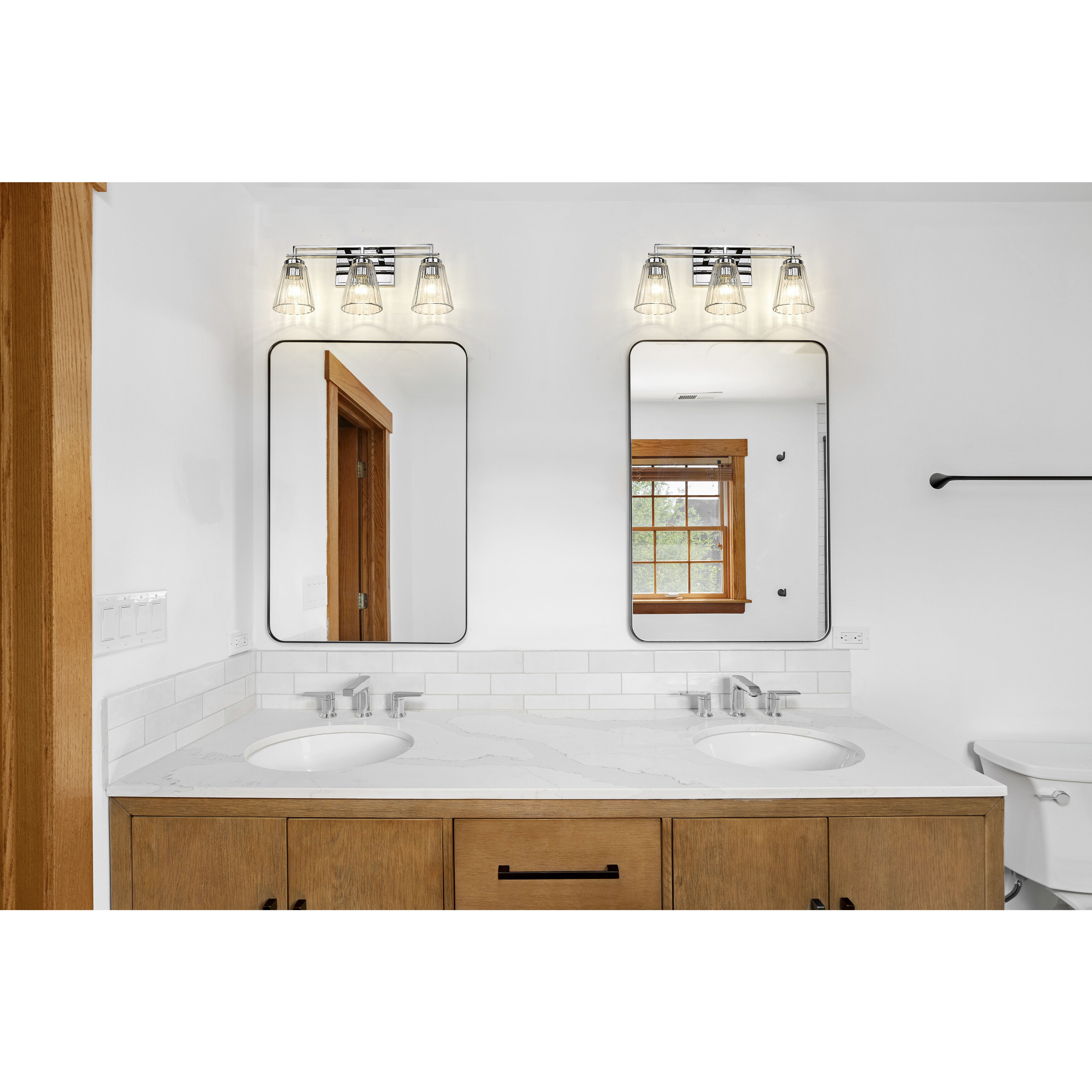 Lyna 3 Light 22 inch Chrome Vanity Wall Light