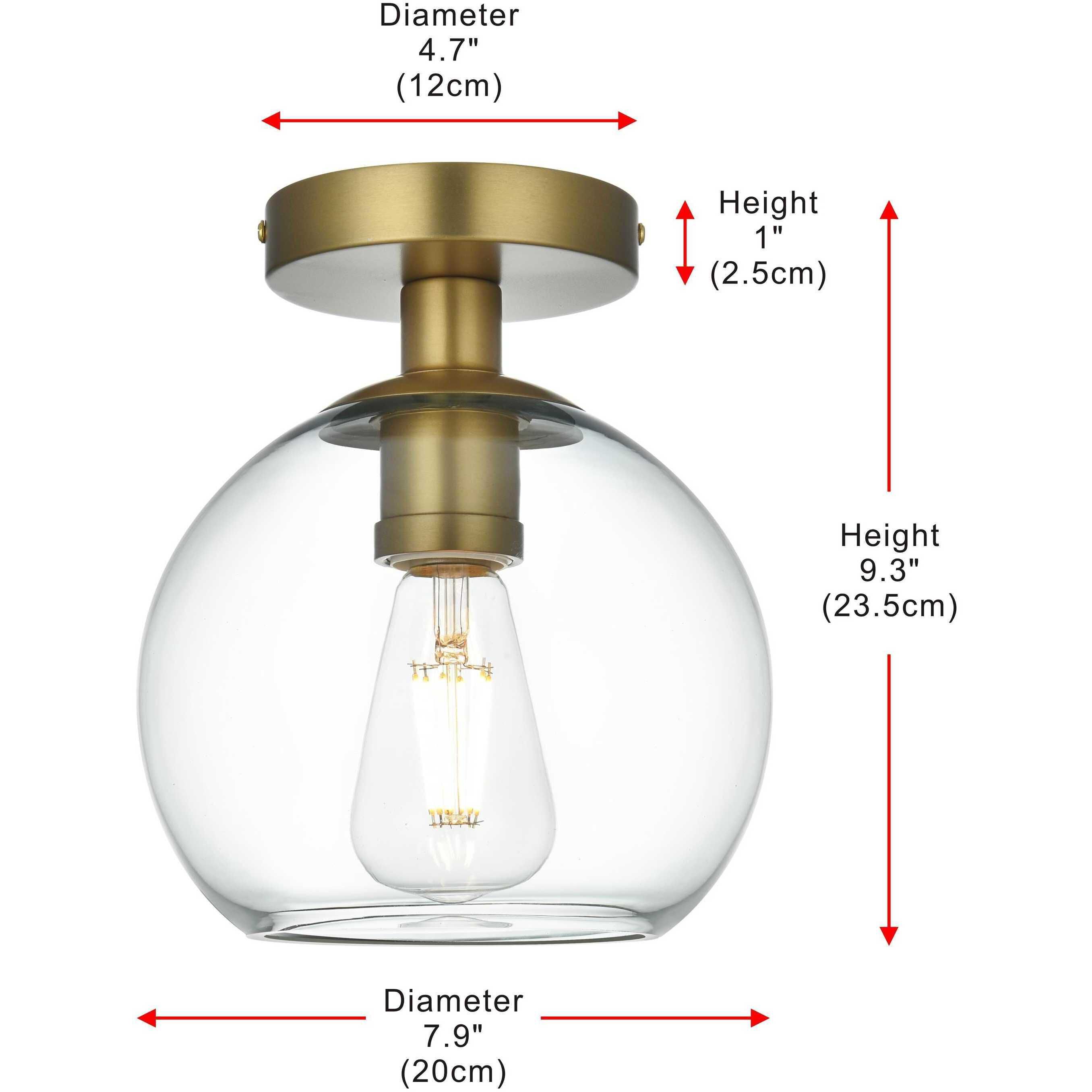 Baxter 1 Light 8 inch Satin Gold Flush Mount Ceiling Light