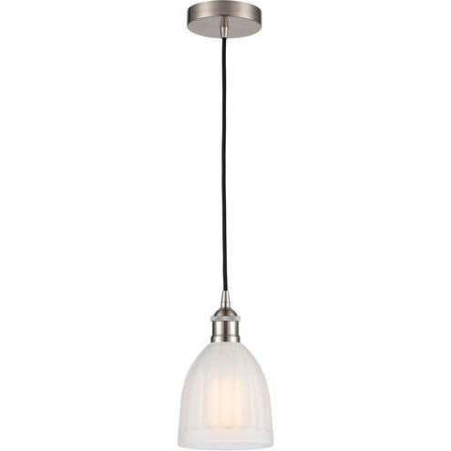 Edison Brookfield LED 6 inch Brushed Satin Nickel Mini Pendant Ceiling Light