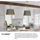 Clarke LED 16 inch Lacquered Dark Brass with Dark Matte Grey Indoor Chandelier Ceiling Light