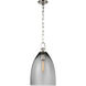 Chapman & Myers Andros LED 12 inch Polished Nickel Pendant Ceiling Light in Smoked Glass, Large