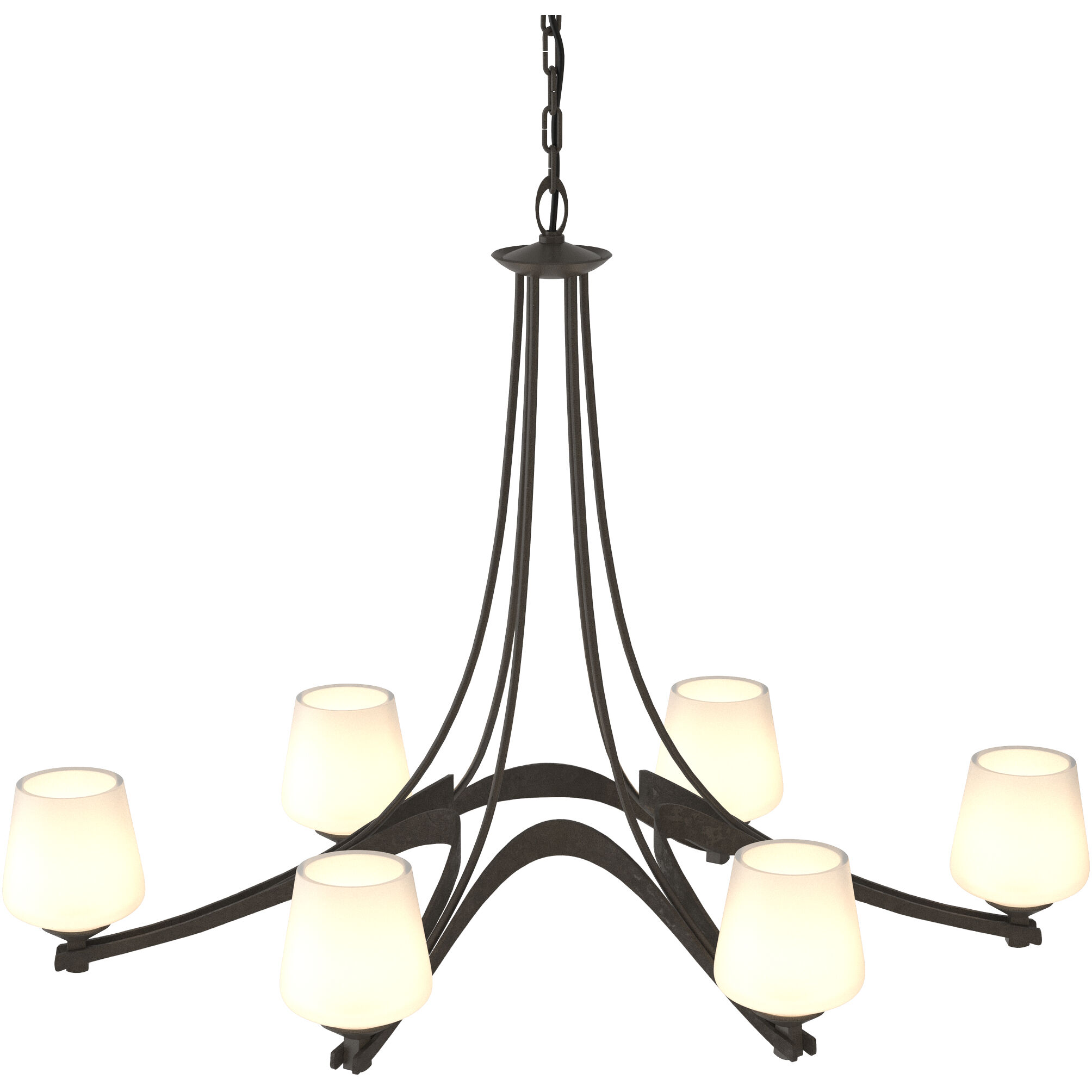 Ribbon 6 Light 38.5 inch Dark Smoke Chandelier Ceiling Light, Oval