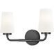 Montford 2 Light 16 inch Matte Black Bath Vanity Light Wall Light