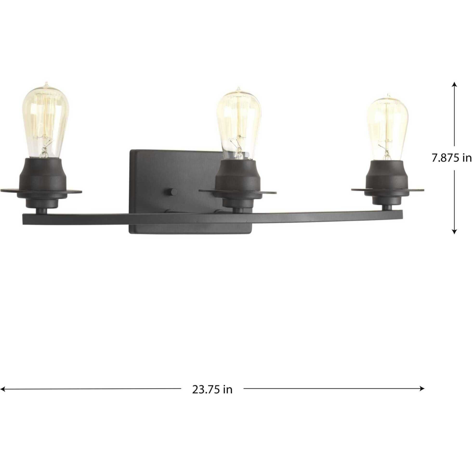 Debut 3 Light 24 inch Graphite Bath Vanity Wall Light, Design Series