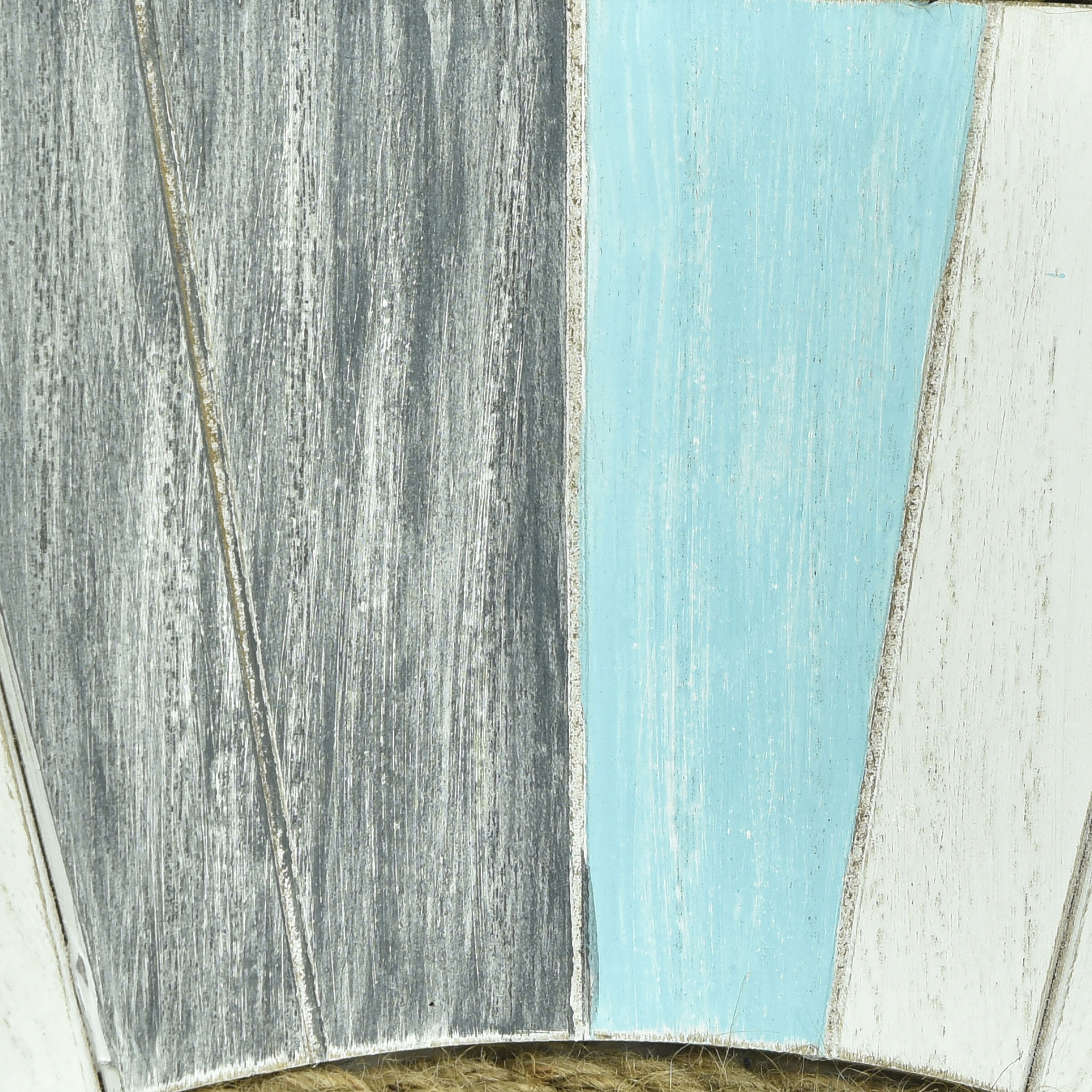 Montauk 33 X 33 inch Gray/Cream/Blue Wood Wall Mirror