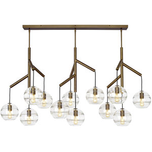 Sean Lavin Sedona 24.5 inch Aged Brass Chandelier Ceiling Light in Incandescent, Clear Glass