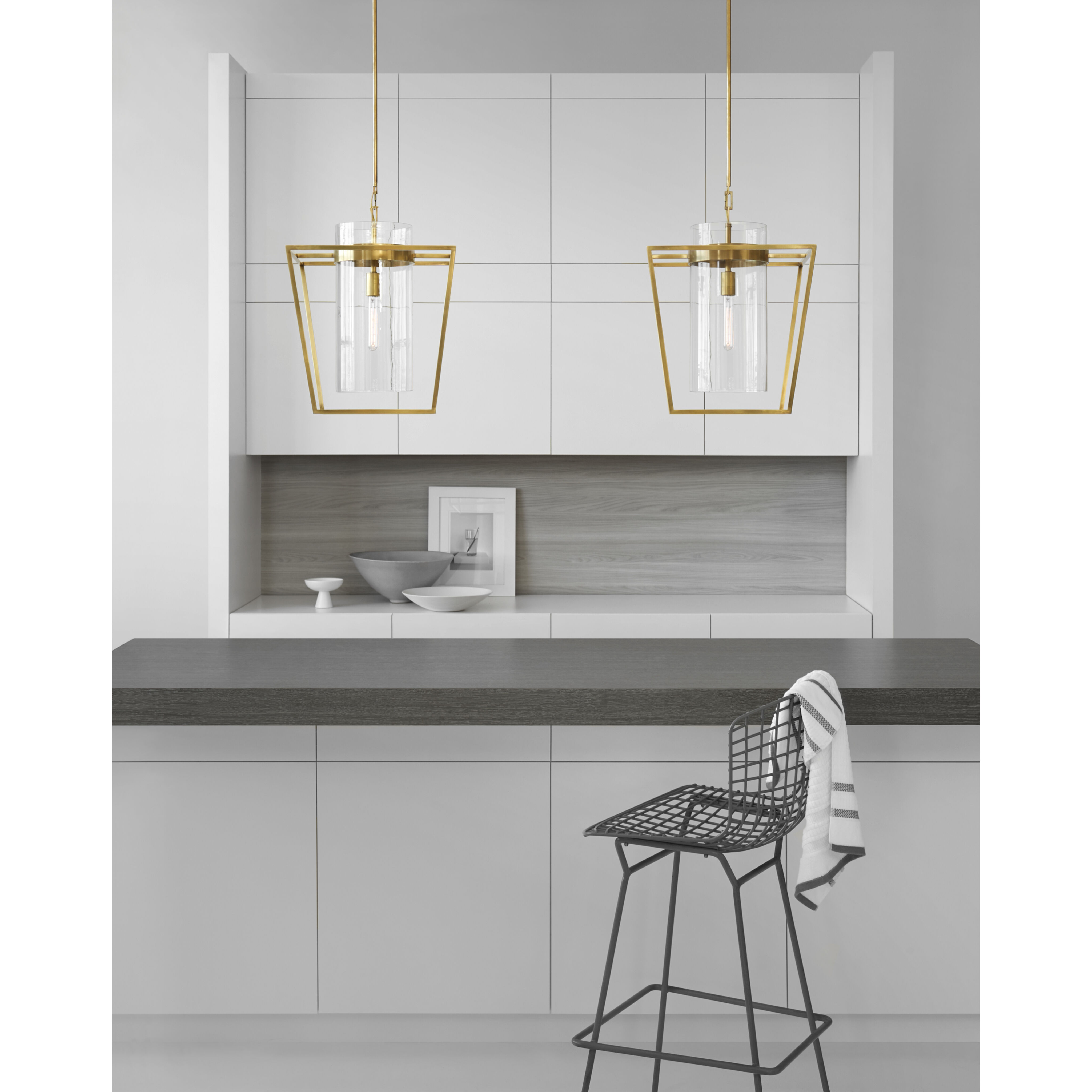 Ian K. Fowler Presidio 1 Light 18 inch Hand-Rubbed Antique Brass Lantern Pendant Ceiling Light, Small