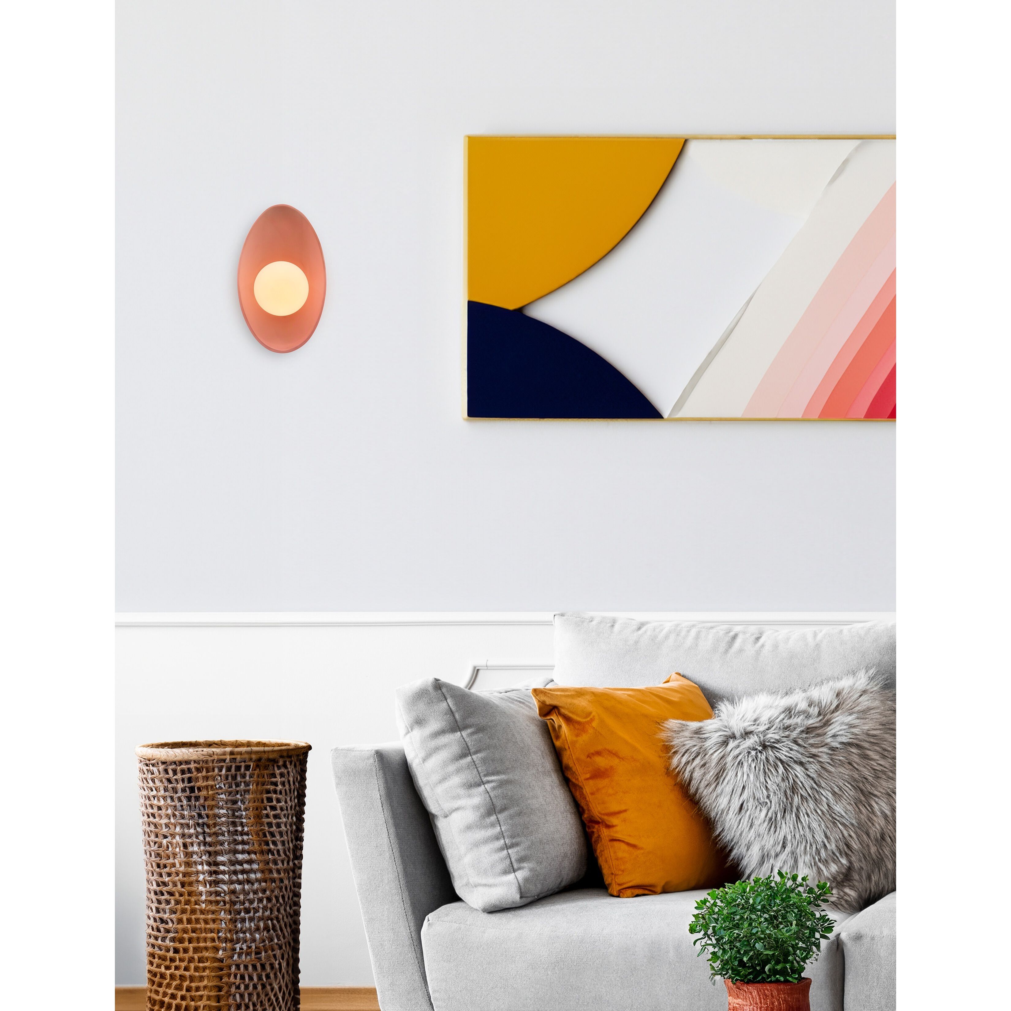 Ambiance LED 7.5 inch Gloss Blush Wall Sconce Wall Light