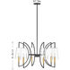 Hanley 6 Light 32 inch Matte Black and Warm Brass Chandelier Ceiling Light