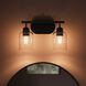 Reines 2 Light 14.75 inch Matte Black Bath Vanity Wall Light